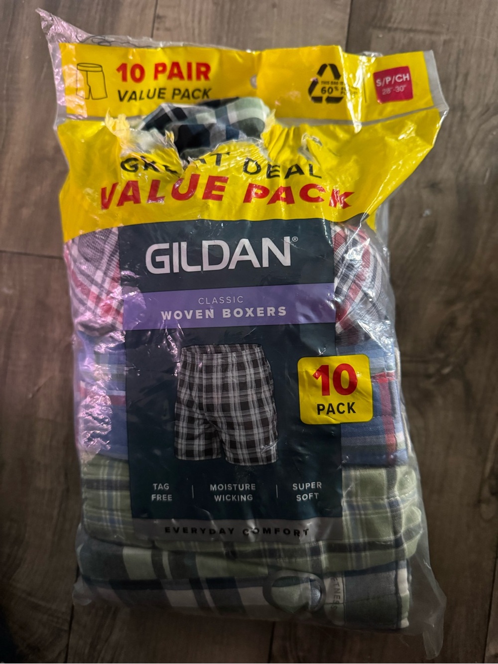 Gildan Men’s Woven Boxers Size S 28-30 Plaid 9 Pair Classic Cotton Assorted